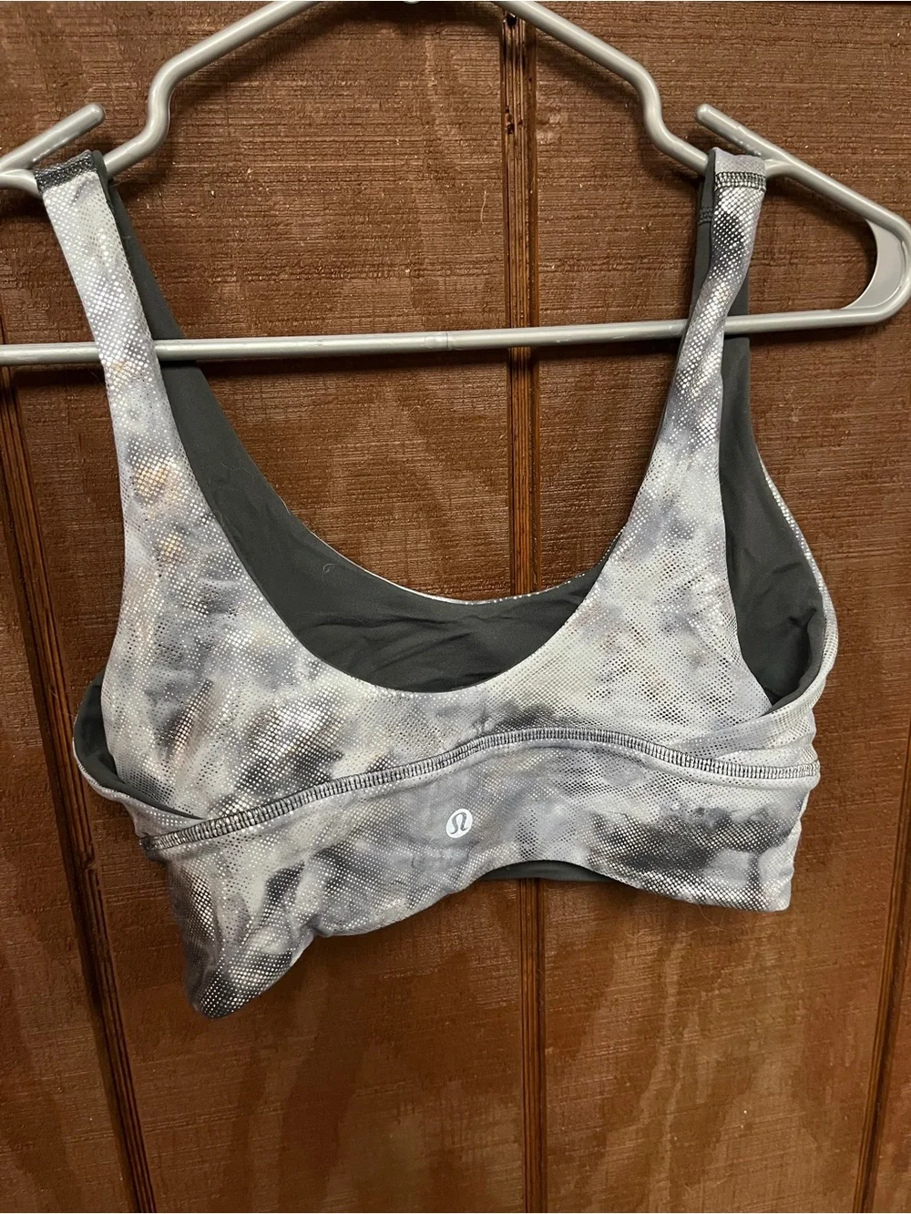 lululemon athletica Grey Tie-Dye shimmer Wunder train Sports Bra